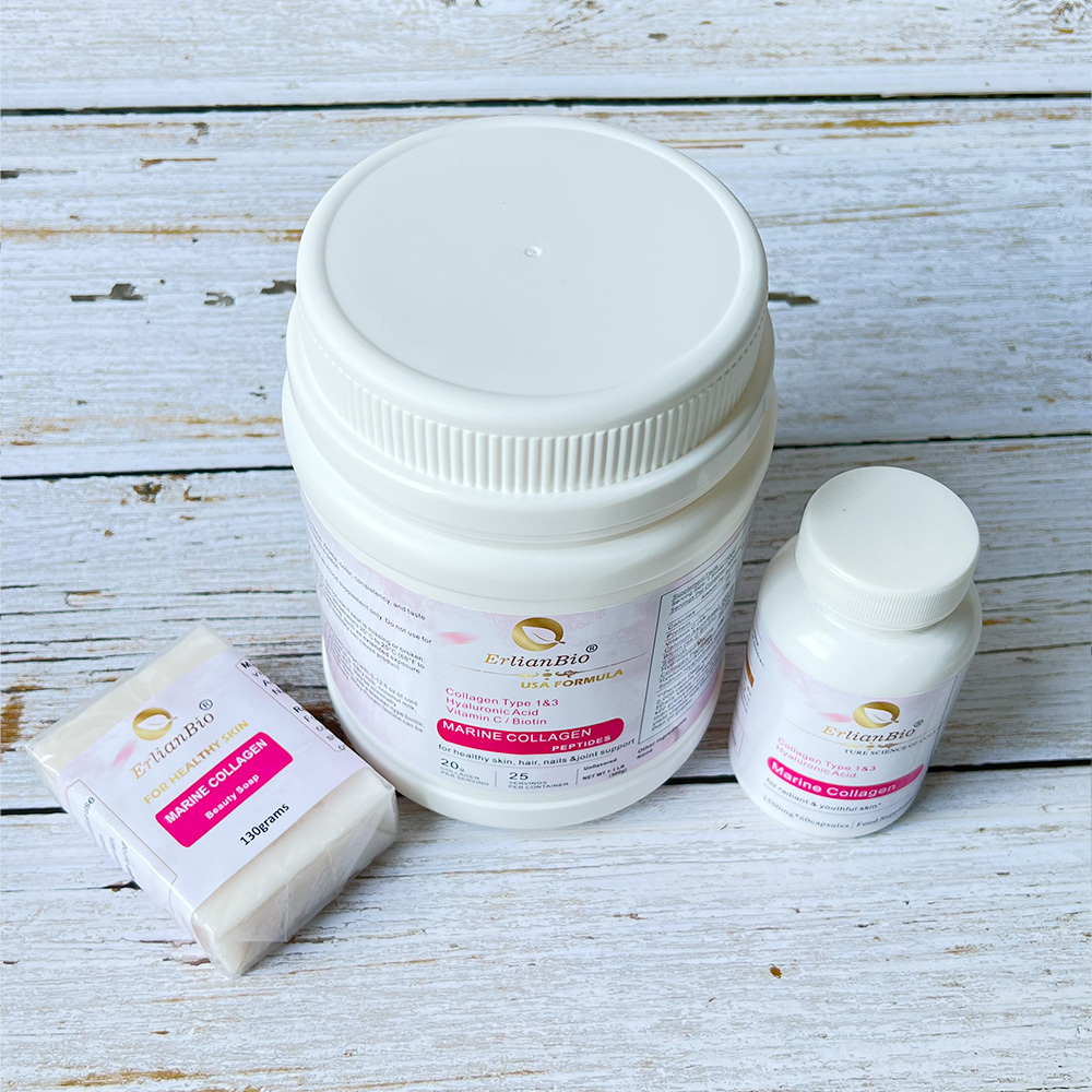 Private Label Glutathione Collagen Vitamin C Pills Marine Collagen Peptide Capsule Et Vitamine E Brightening Collagen powder