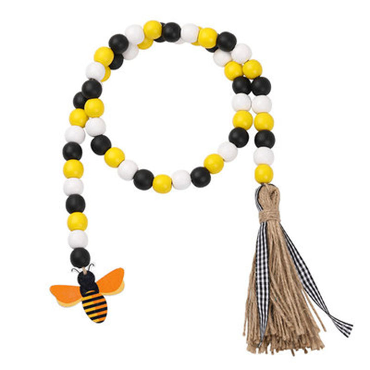 Boho Beads Wall Hanging Decor Farmhouse Garland Beads With Tassels For Home Decoration