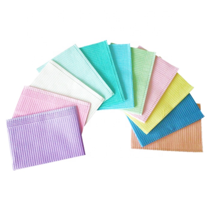 Dental Consumable 3ply PE Waterproof Disposable Dental Bibs