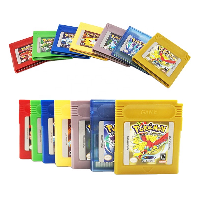 Прямая поставка с завода, высокое качество, 7 видов игральных карт Pokemon для gba gbc
