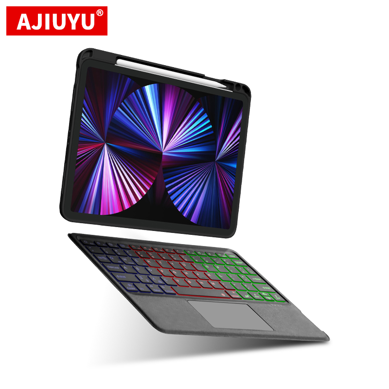 AJIUYU Magic Keyboard For iPad Pro 12.9 Inch 3th 4th 5th 2021 2018 2020 Pro12.9 Keyboard Case Touch Backlight Tablet Smart Cover