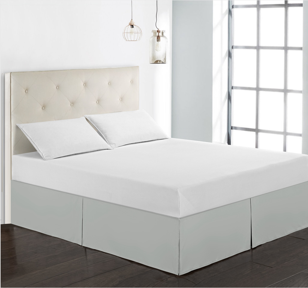 Q/K Hot Selling Solid Color Brushed Cloth Bed Skirt Bedding Factory Wholesale