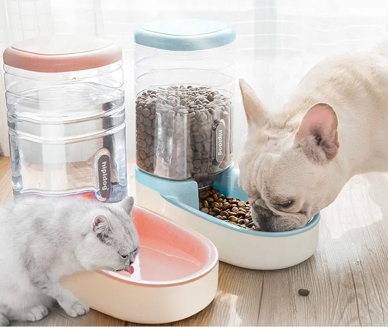 Dog automatic pet feeder cat water fountain dog bowl cat basin water feeding bowl Cat bowl combination food bucket