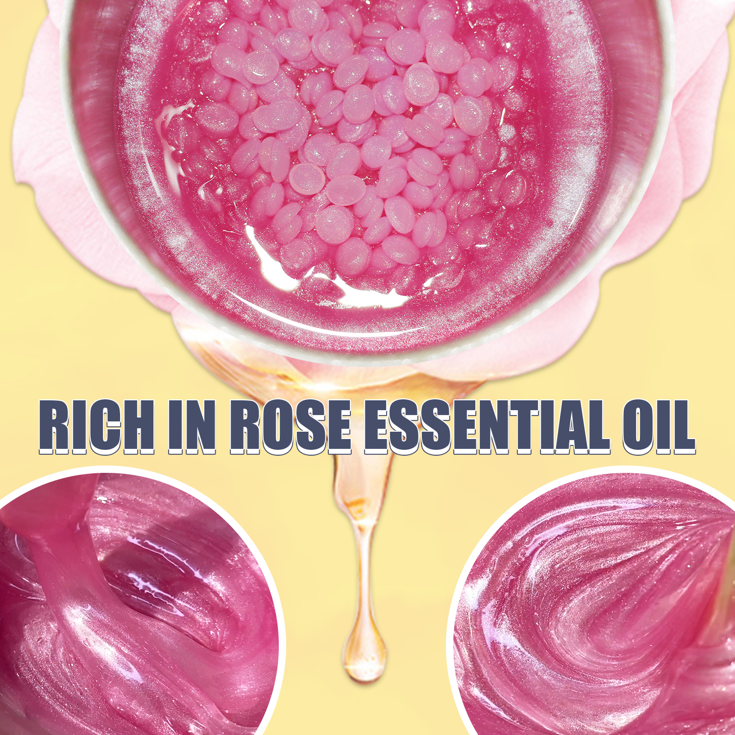 Chase Wax 100g Shimmer Rose Hypoallergenic Resin Hair Removal Hard Wax Beads For Waxing