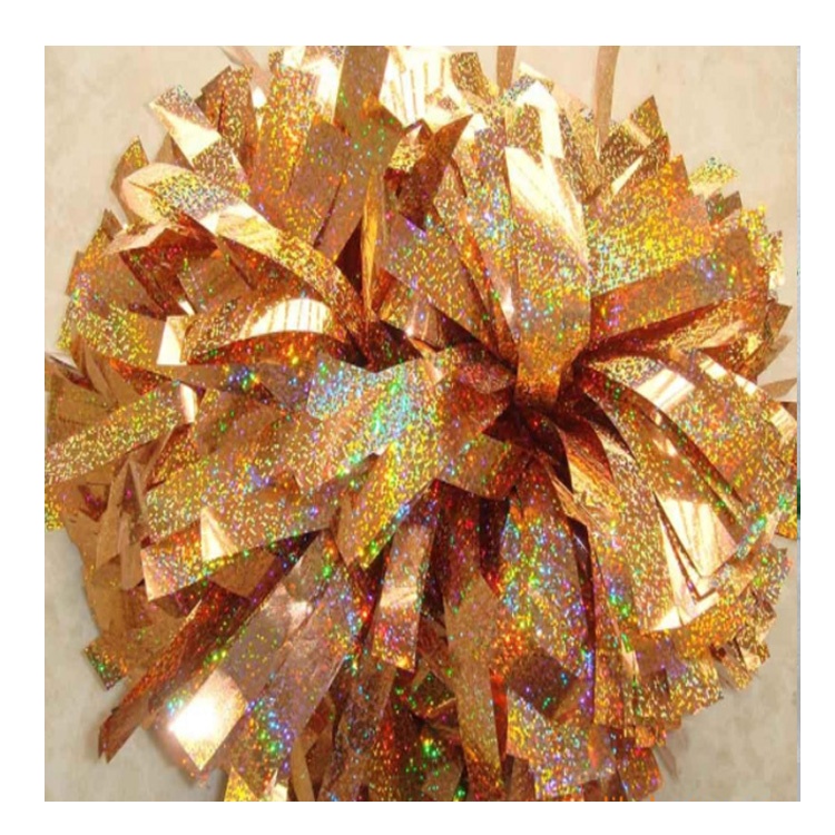 Высокое качество лазерной печати Gold Cheer использование помпон для Черлидинга Болельщик помпон