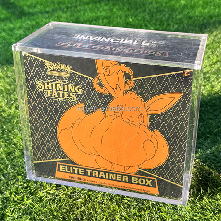 TCG Factory Hot Selling Pokemon ETB Acrylic Case Booster Box With Strong Magnet Lid For Protector Pokemon Elite Trainer Box