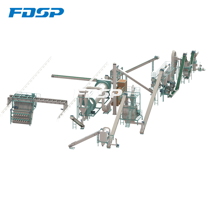 Bio-organic Pelleting Line 6-7t/h Chicken Manure Machines
