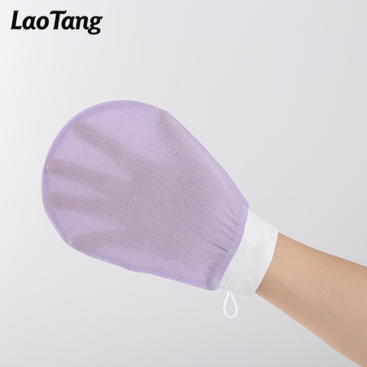 Quickly Delivery New Design Fashion Purple 150D Viscose Exfoliating Scrub Mitt Hammam Scrub Glove