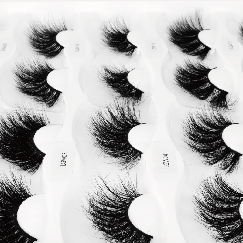 Qingdao Factory Manufacturer Wholesale Faux Mink Strip Eyelashes Cat Eye Wispy Messy Fluffy Faux Mink Eyelashes 25mm