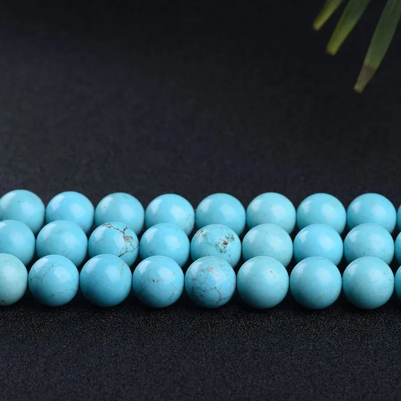 4 6 8 10 12 MM Natural Stabilized Turquoise Stone Beads Natural Loose Spacer Beads For Jewelry Making Bracelet DIY