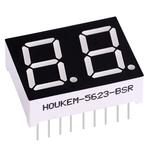 Houkem-5623-ASR катод Красный 0,56 "2 цифры Красный семисегментный светодиодный дисплей