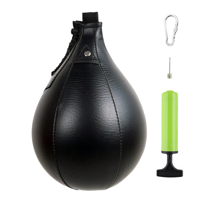 Air Inflation Pear Shaped Hanging Swivel PU Leather Boxing punching balls & speed balls