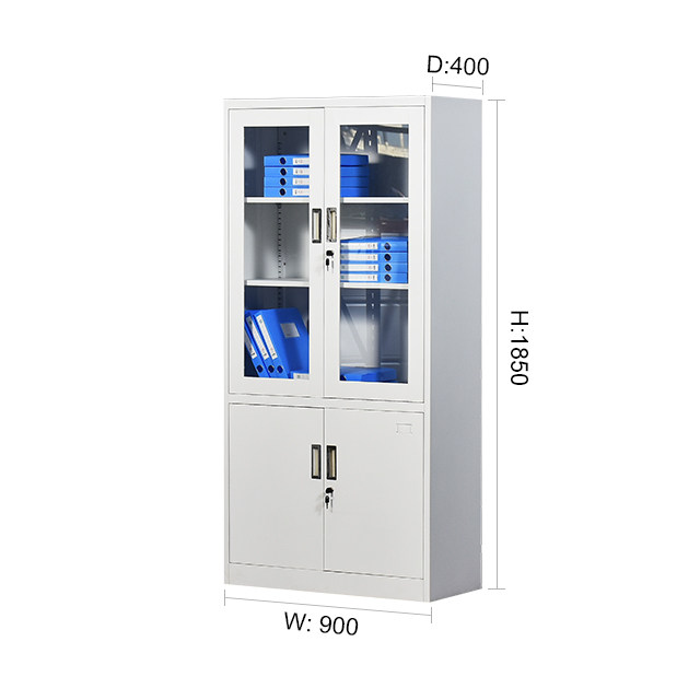 Office file cabinet hot sale high gloss white bookcase vertical steel document storage filing cabinet staff cabinet