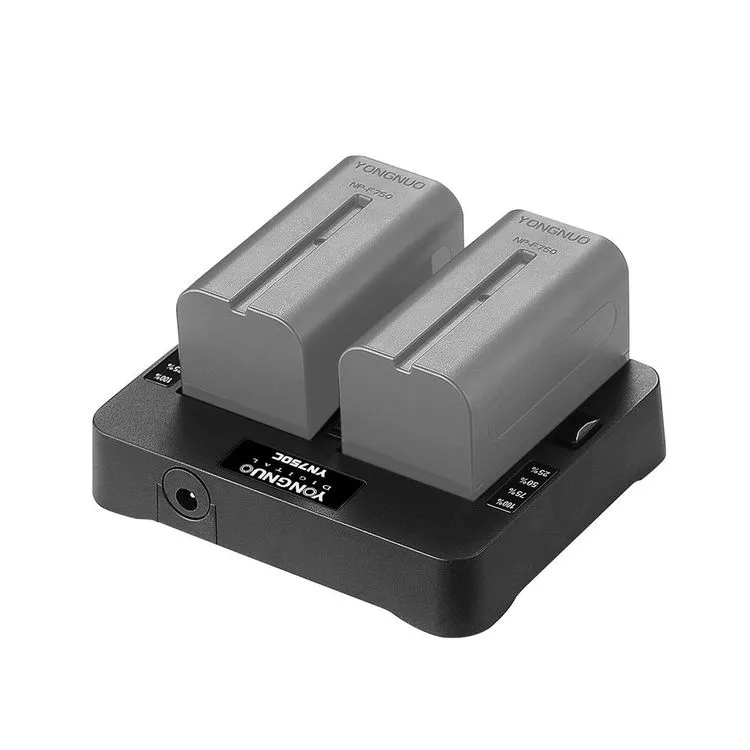 YONGNUO YN750C Lithium Battery Charger Dual Channel Battery Fast Charge Compatible for NP-F750 NP-F950/B NP-F530 NP-F550