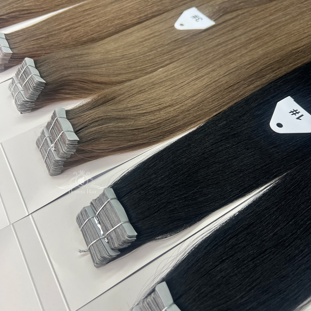 Top Grade Pu Tape Hair Extensiones Cabello Humano Natural Remy 100% Human Real Raw Russian Virgin Tape In Human Hair Extensions