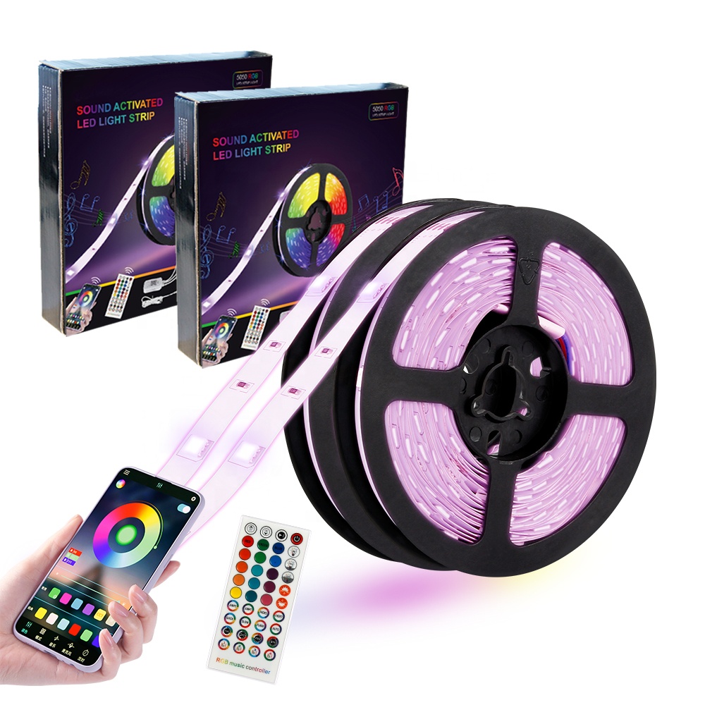 Светодиодная лента RGB с дистанционным управлением, 5050, 12 В, 5 м
