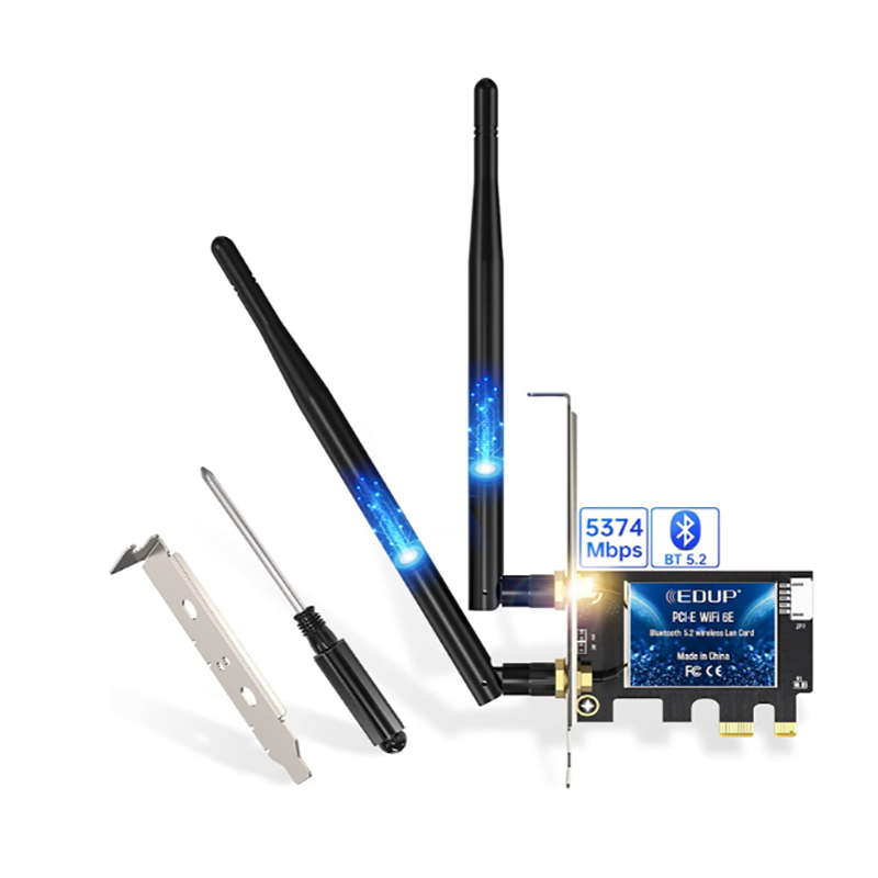 EDUP PCIe Wi-Fi 6E карта Bluetooth 5,2 AX 5374 Мбит/с AX210 трехдиапазонный 6 ГГц/5,8 ГГц/2,4 ГГц PCI-E Беспроводной Wi-Fi сетевой адаптер карта