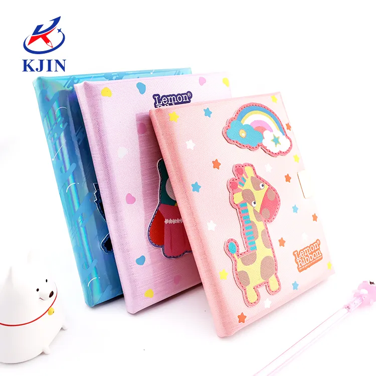 2020 Brand New Custom Shiny Blue PU Cover Planners Lock Diary Book For School Student