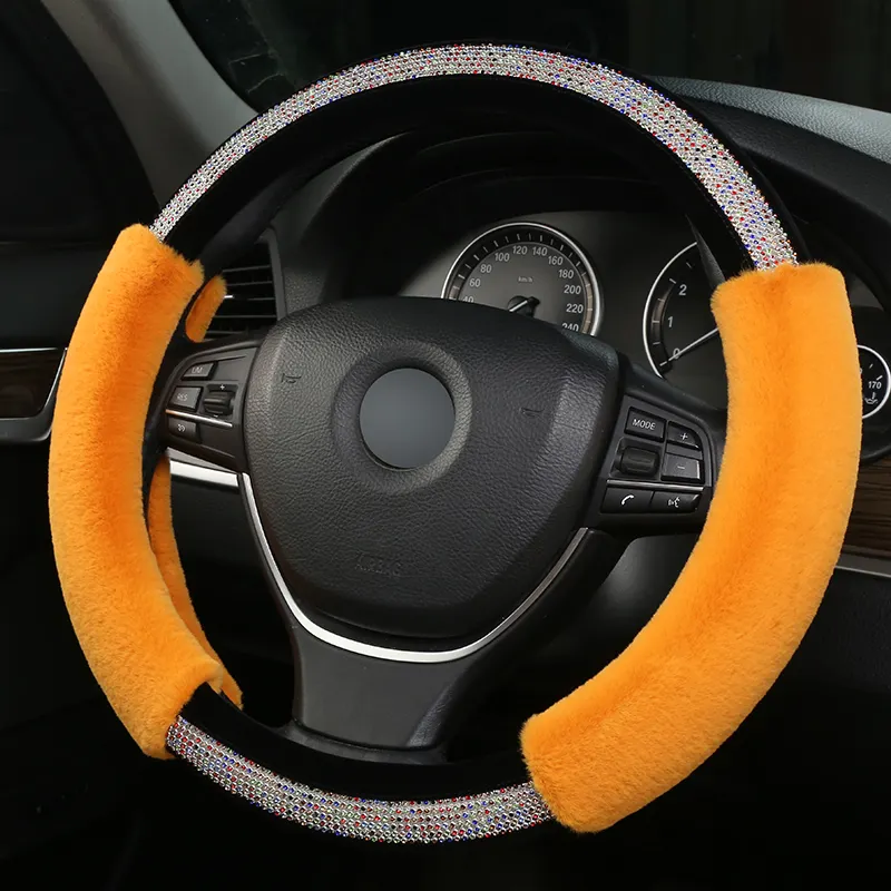Manufacturer Direct Selling Comfortable Plush Automobile Steering Wheel Cover Winter Plush Automobile Cover Automobile Supplies