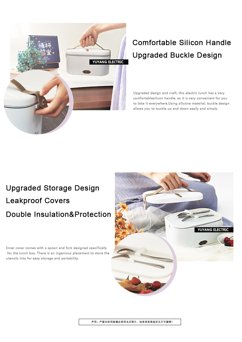 80W Electric Lunch Box Portable Food Warmer 1.5L 3 In 1 Portable Heater 12V 24V 110V For Car Truck & Home