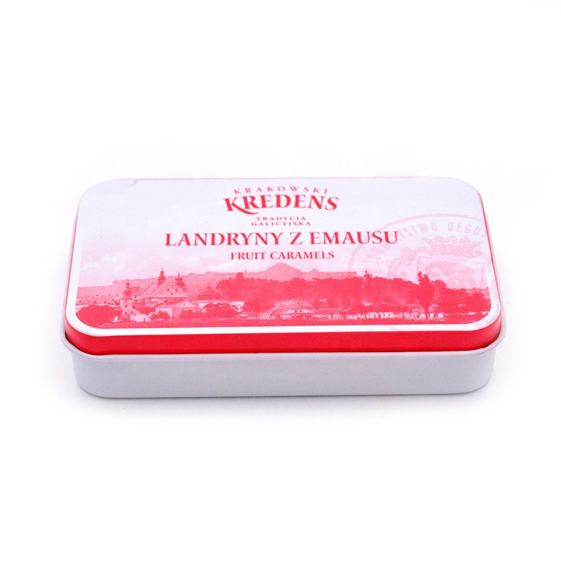 Маленькая Прямоугольная коробка олова металла карамели упаковывая с шарниром