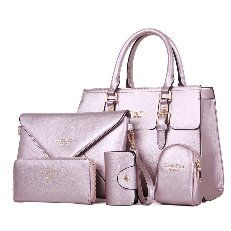 Wholesale PU Leather 5 piece set shoulder bags tote handbags for women luxury