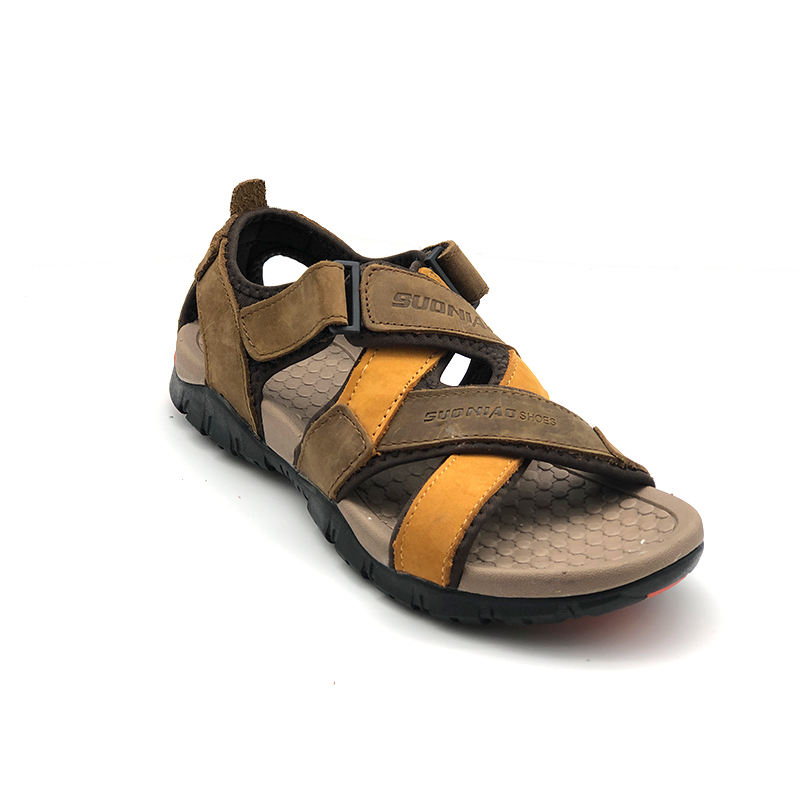 Wholesale New Style Anti-slip Flat Sandals Beach Flip Flop New Design Breathable PU Sandals Mens