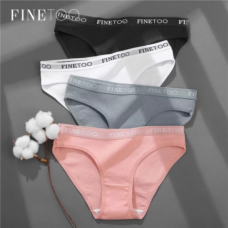 FINETOO Women's Underwear Cotton Panty Sexy Panties Female Underpants Solid Color Panty Intimates Women Lingerie