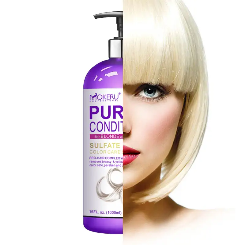 Mokeru 1000 ml purple conditioner for dry and Damaged Hair daily use color-protection nourishing purple conditioner