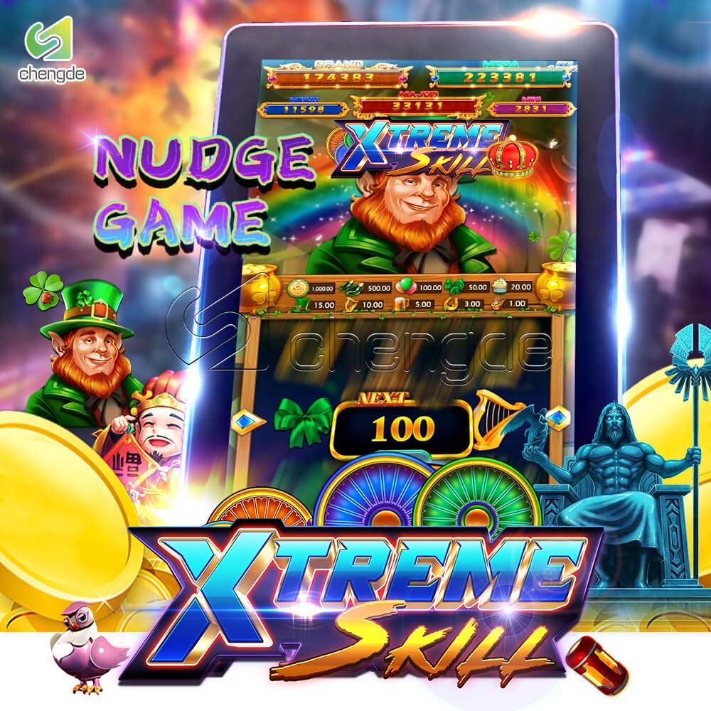 Ultimate Skill Game Cabinet 43 Inch Curved Touch Screen Dual Screen Xtreme Link 7 Nudge Game Skill Game Machine Board For Sale