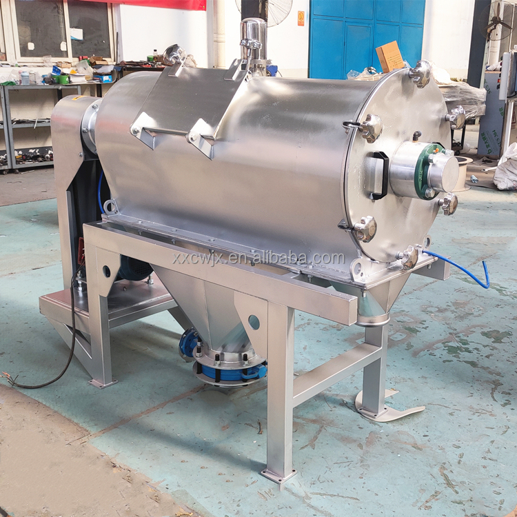 Horizontal Airflow Screen Maize Talcum Garlic Wheat Flour Powder Centrifugal Sieve Sifter Machine