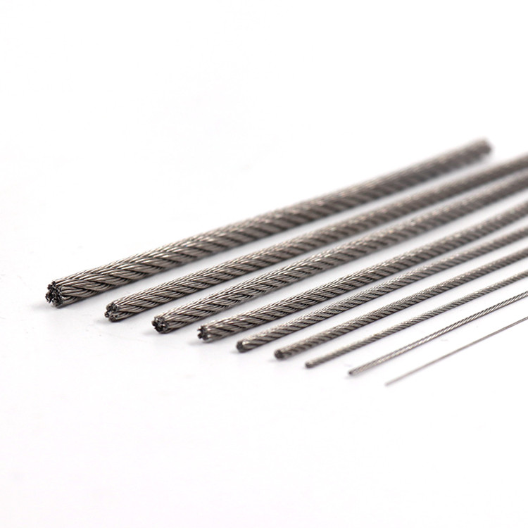 super hot ss304 4mm 7x7 steel wire rope 12mm stainless steel cable hangingwire wire steel rope used