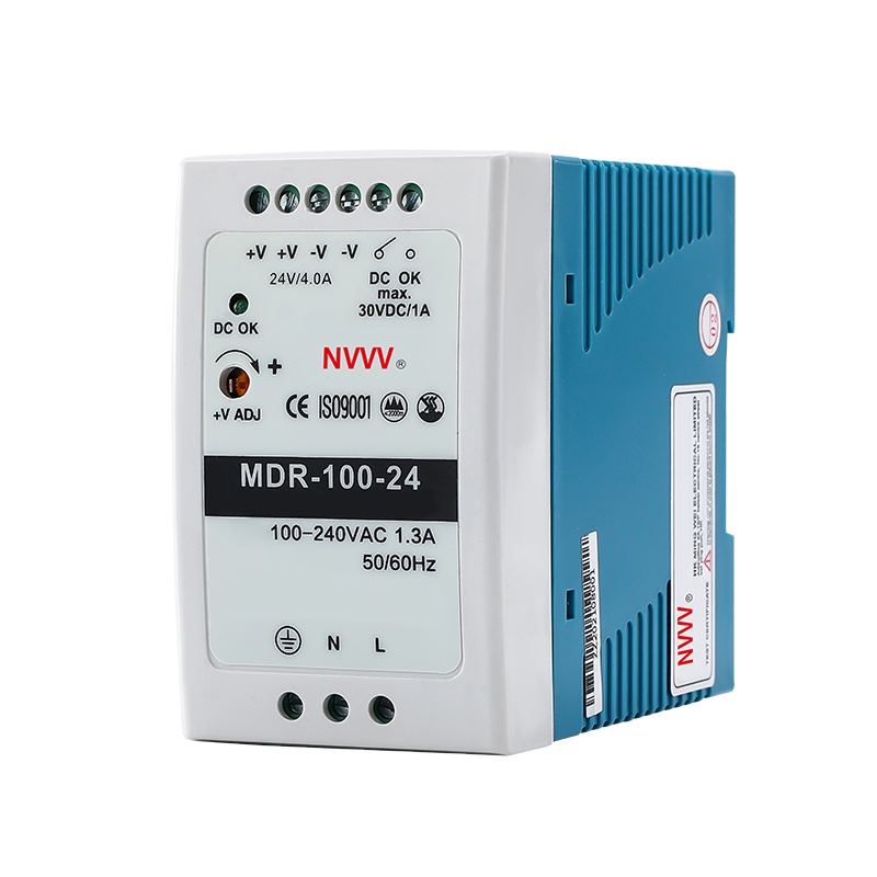 Nvvv 100W блок питания промышленного импульсивный источник питания 24V 220V AC/DC источник Din Rail источник питания MDR-100-24
