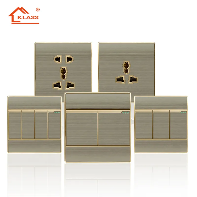 Hot Switch Hotel Home Multifunction Socket Residential General-Purpose 86 retro light luxury 16A wall switch LED electric switch