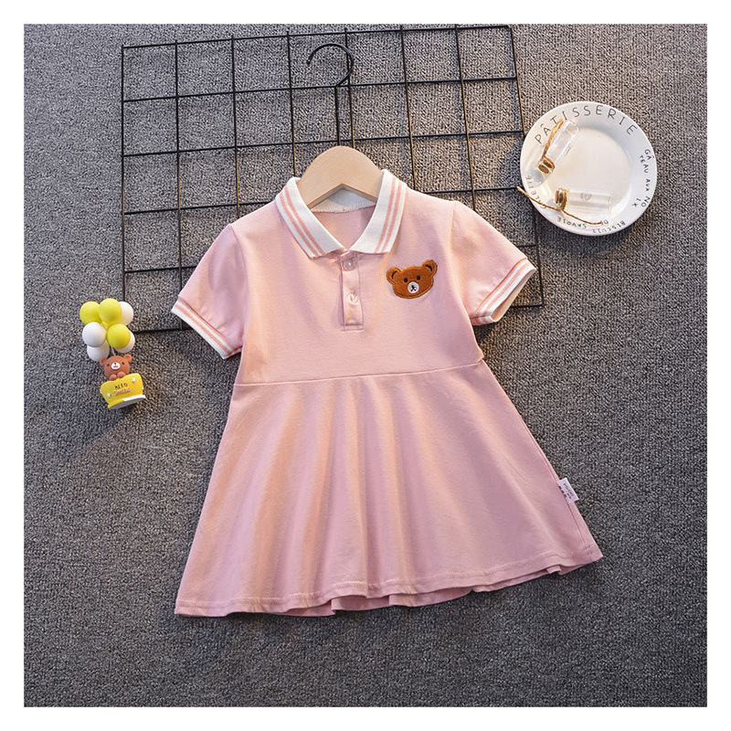 Girls dress summer dress new polo pleated skirt short sleeves