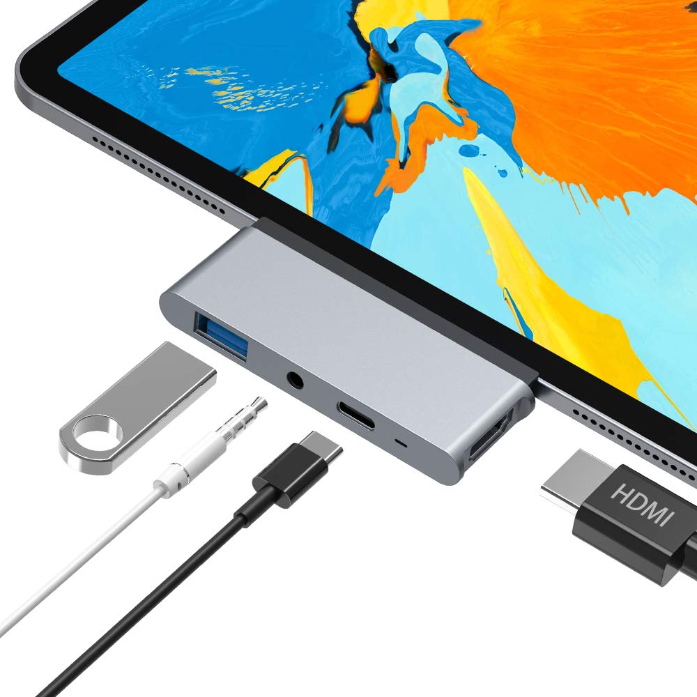 Адаптер Raycue 4 в 1 с портом Type-C на HDMI-совместимый аудиоразъем 3,5 мм USB 3,0 USB C Hub для Macbook Pro