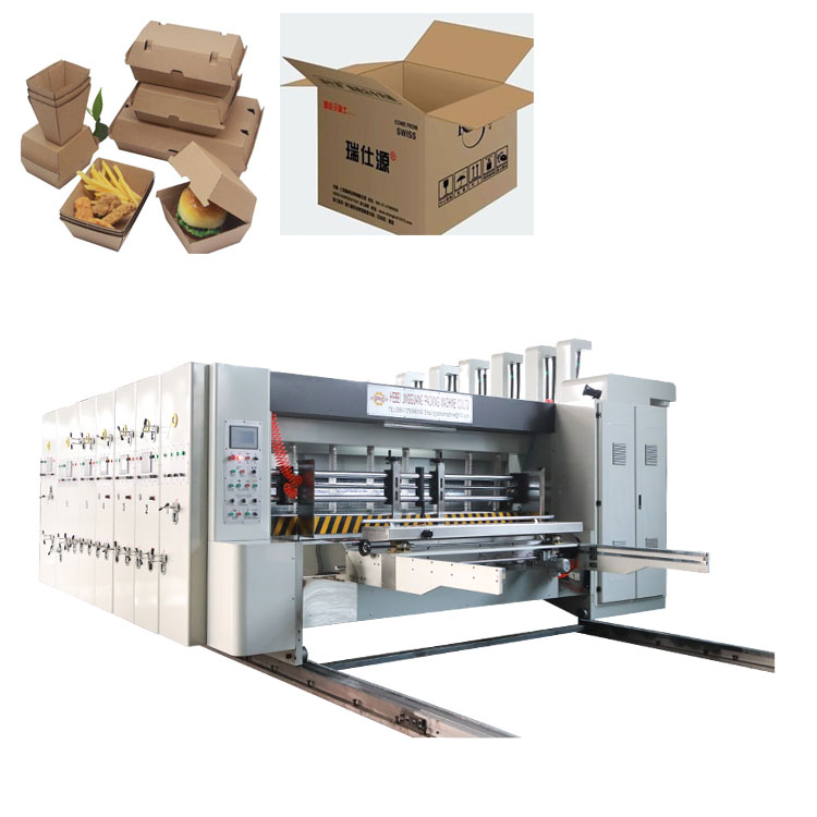 Automatic corrugated flexo printing slotting die-cutting machine / carton box flexo printing packaging machine