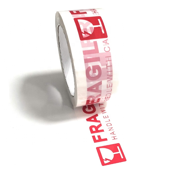 custom printed transparent clear branded fragile packing tape adhesive security box parcel packaging seal tape with logo