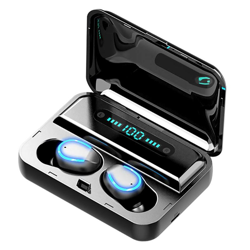 AECKON aliexpress F9-5 IPX-7 Беспроводные наушники с микрофоном, светодиодные airbuds, спортивные air buds