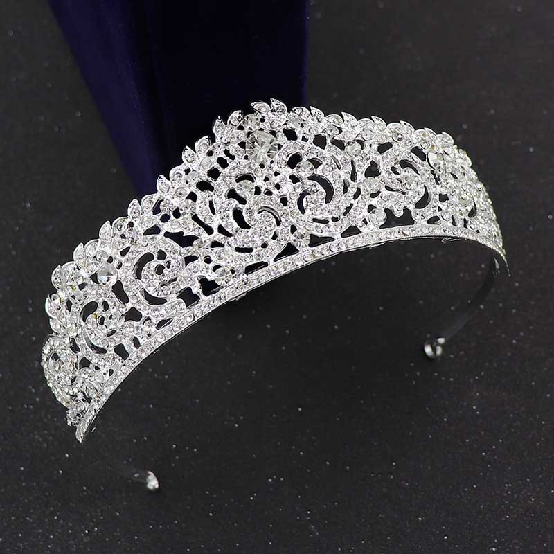 wholesale white Tiaras Wedding Party Headdress Shining Hair Accessories Crystal Bling BIG Crown