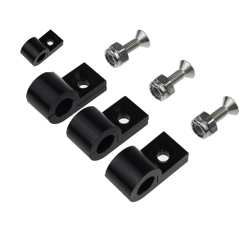 Custom Black Aluminum Wire Clamps Anodized Rubber Lined Pipe Clamps Anodized Aluminum Screw-In Tail Hatch Lifter Extensions