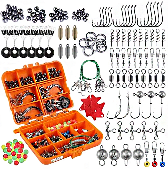 High quality 165 pcs fishing accessories metal aluminium set with Tackle Box