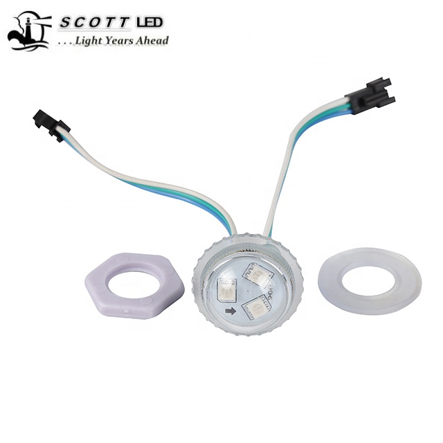 Светодиодная лампа WS2811 RGB smd5050 12 В постоянного тока, цифровой светильник для аттракционов, водонепроницаемое праздничное украшение, 26 мм