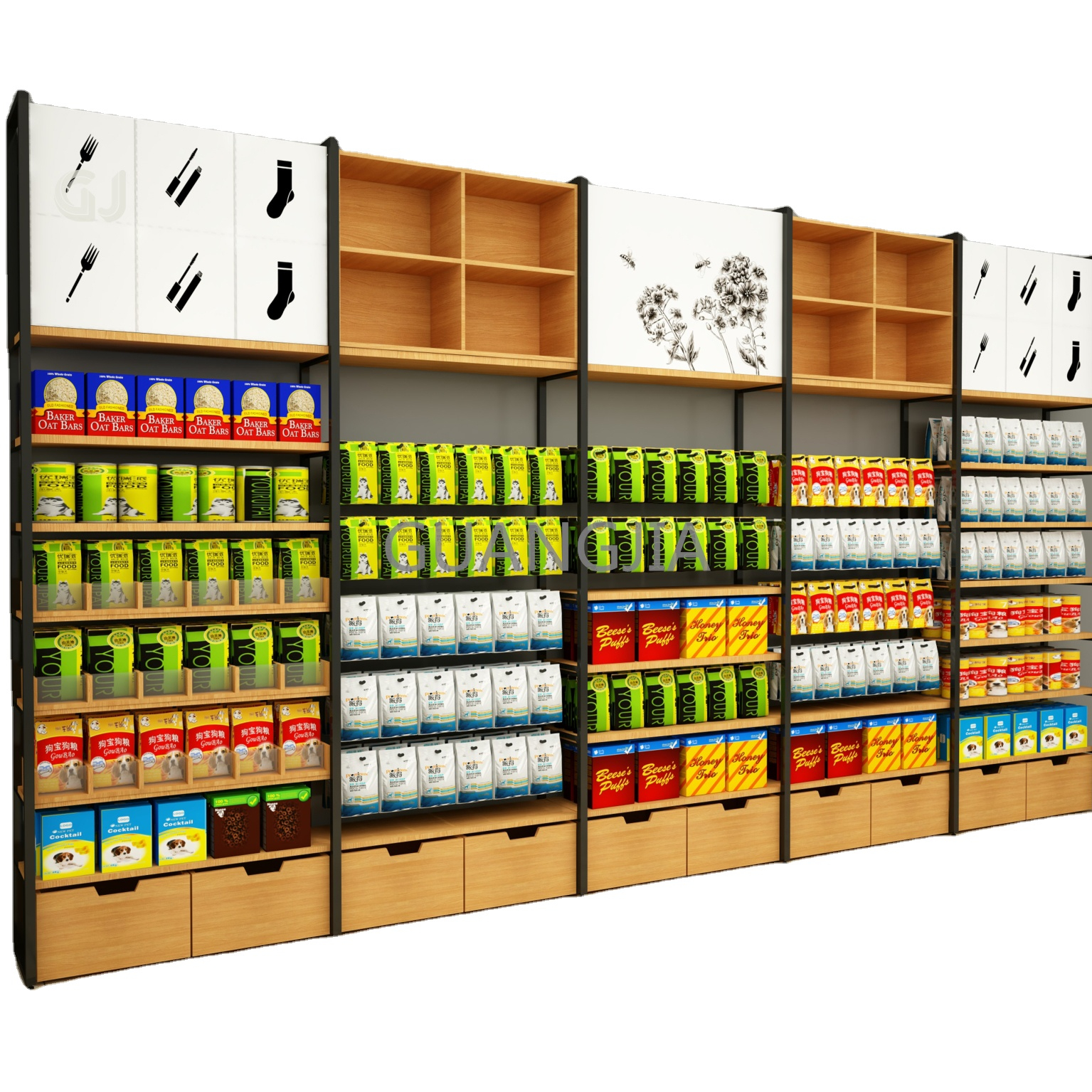 Мебель для магазина пищевых продуктов для домашних животных, демонстрационный прилавок для продуктов, стойка для выставки пищевых продуктов, киоск