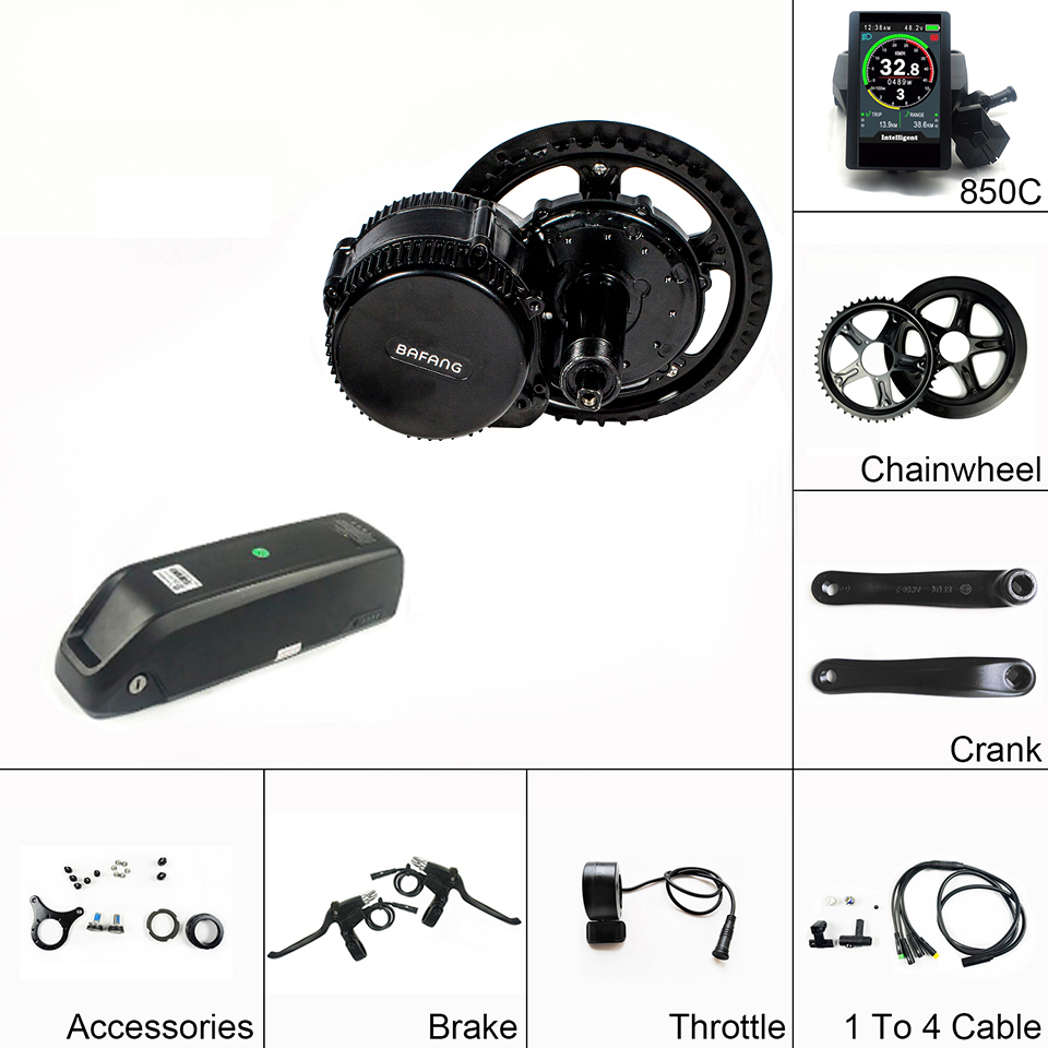 Greenpedel Bafang 48 В, 750 Вт, 16 Ач, литий-ионная батарея BBS02 Ebike, средний привод, комплект для преобразования двигателя с функцией батареи