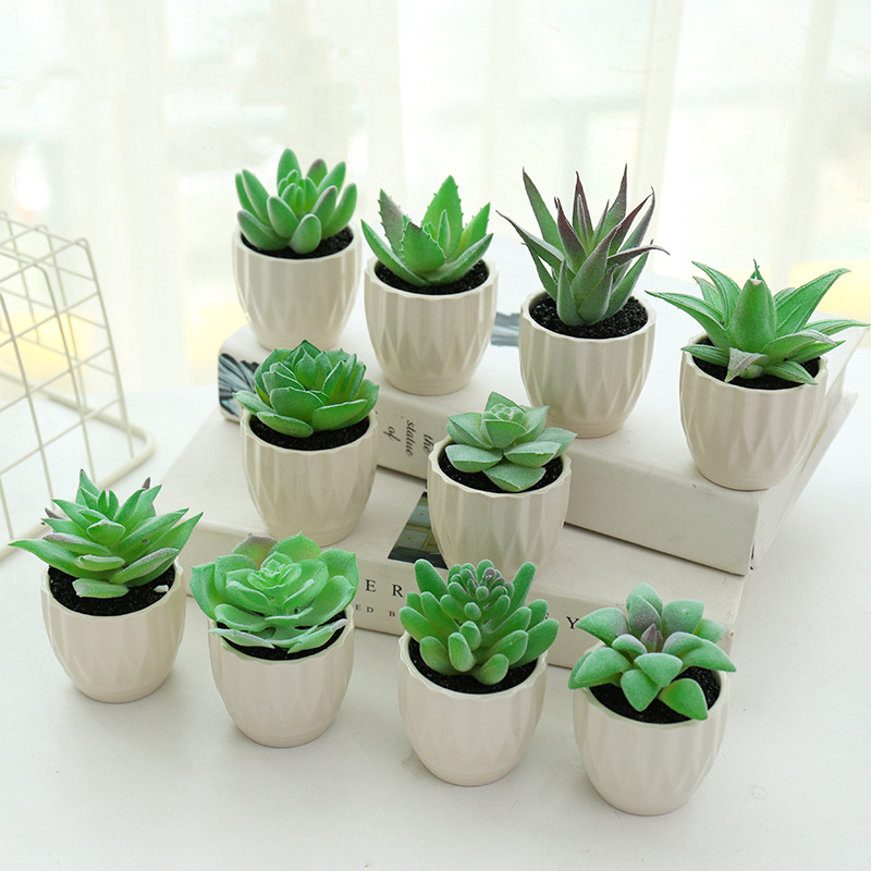 Artificial plants in wooden pots realistic tabletop artificial bonsai small potted plant