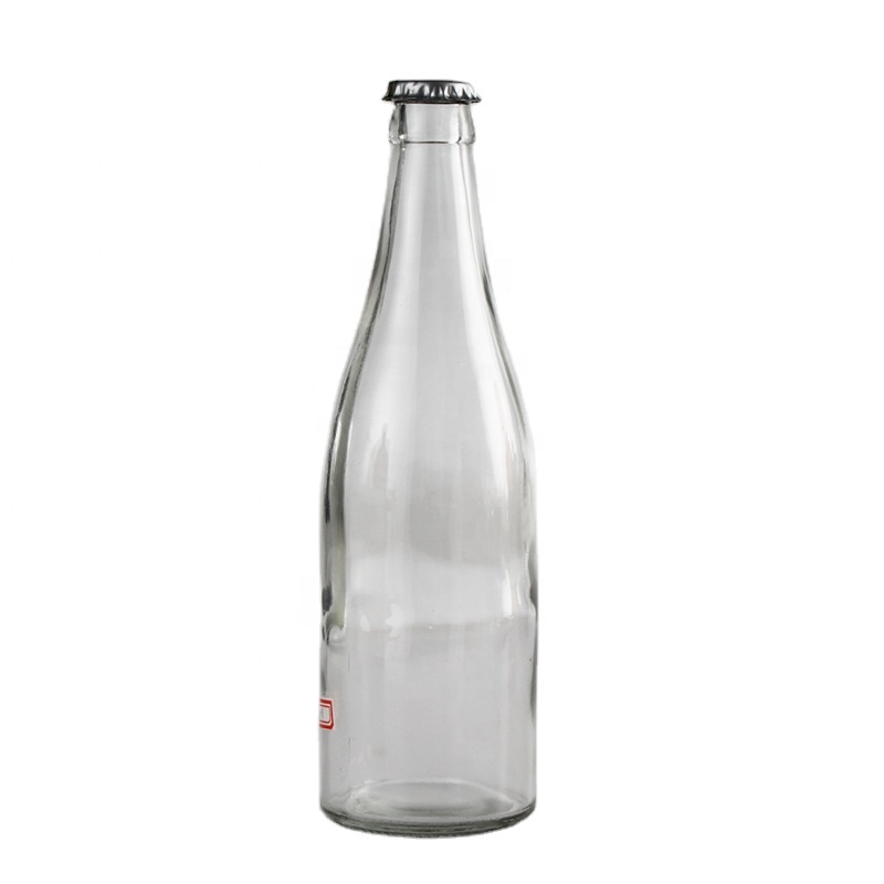 Stocked 330ml clear transparent empty sparking soda water carbonate beverage cocktail breezer beer glass bottle with lid