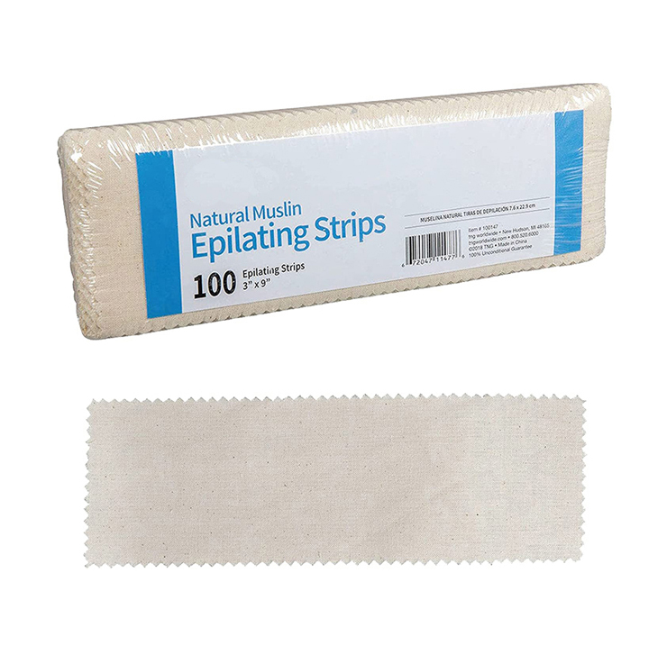 custom depilatory cotton fabric wax strips disposable non woven muslin unbleached waxing paper strips