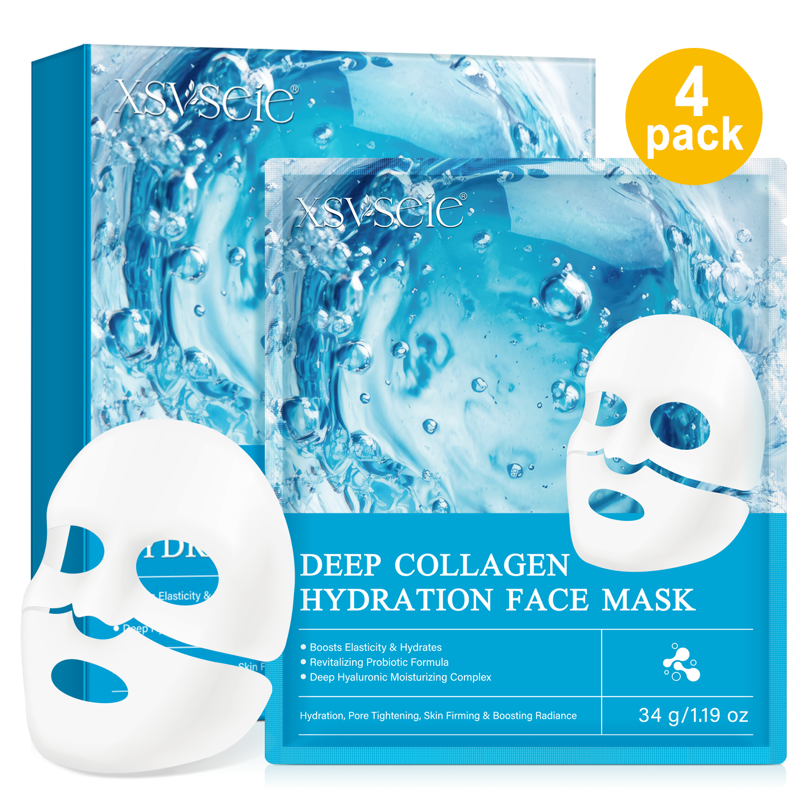 XSVSEIE hydration firming skin collagen gel mask face care collagen facial face sleeping mask sheet deep collagen mask