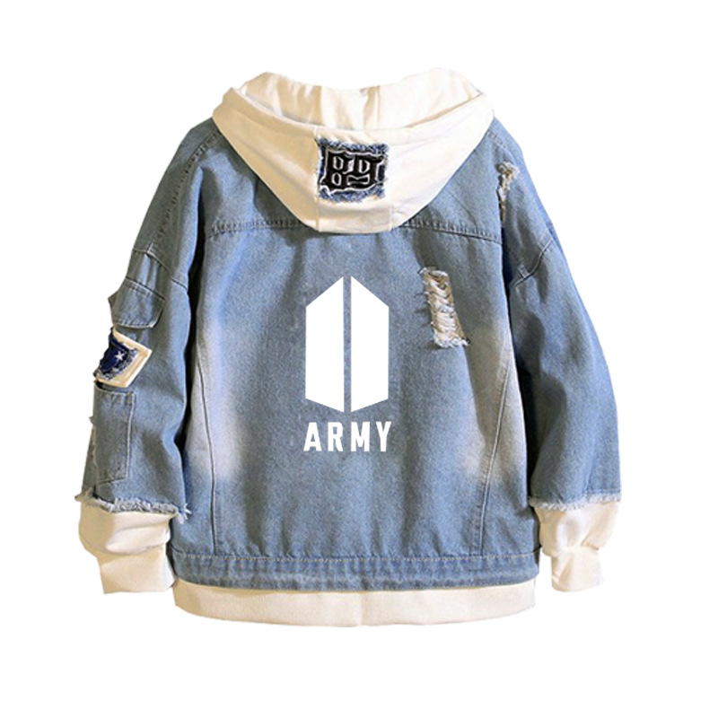 Cheap popular and kpops seris product of BTS fashion trend casual two denim coats for men and women